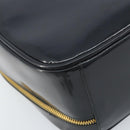 GUCCI Bamboo Vanity Hand Bag Patent 2way Navy Gold 000 3270 0323 Auth BA10568-9
