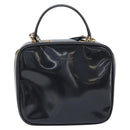 GUCCI Bamboo Vanity Hand Bag Patent 2way Navy Gold 000 3270 0323 Auth BA10568-13