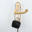 GUCCI Bamboo Vanity Hand Bag Patent 2way Navy Gold 000 3270 0323 Auth BA10568-24