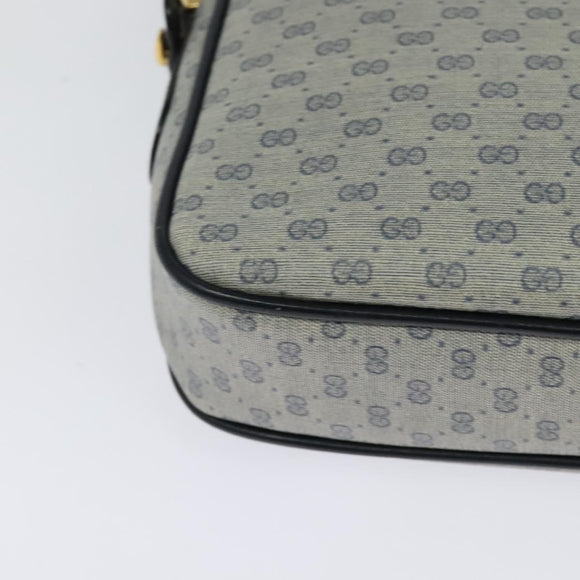 GUCCI Micro GG Supreme Shoulder Bag PVC Navy Gold 007 084 0092 Auth BA1057