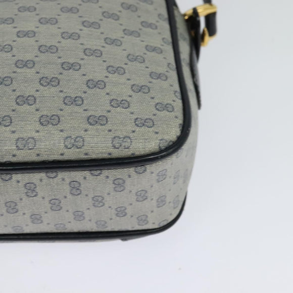 GUCCI Micro GG Supreme Shoulder Bag PVC Navy Gold 007 084 0092 Auth BA1057
