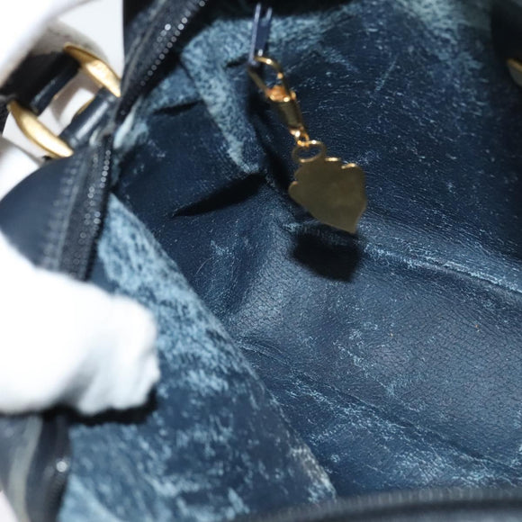 GUCCI Micro GG Supreme Shoulder Bag PVC Navy Gold 007 084 0092 Auth BA1057