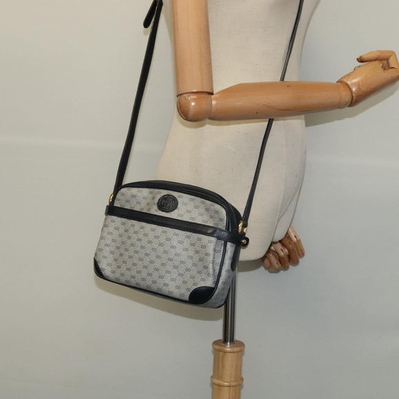 GUCCI Micro GG Supreme Shoulder Bag PVC Navy Gold 007 084 0092 Auth BA1057