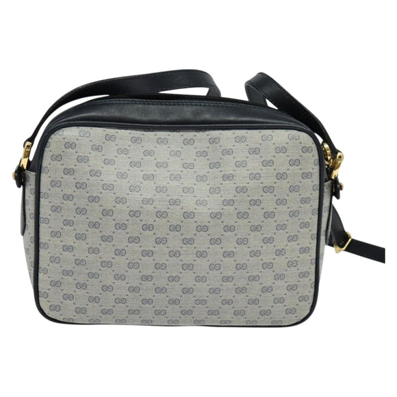 GUCCI Micro GG Supreme Shoulder Bag PVC Navy Gold 007 084 0092 Auth BA1057