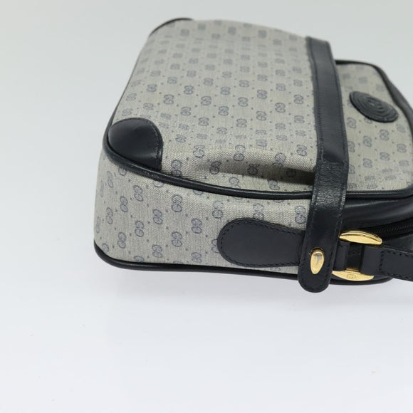 GUCCI Micro GG Supreme Shoulder Bag PVC Navy Gold 007 084 0092 Auth BA1057