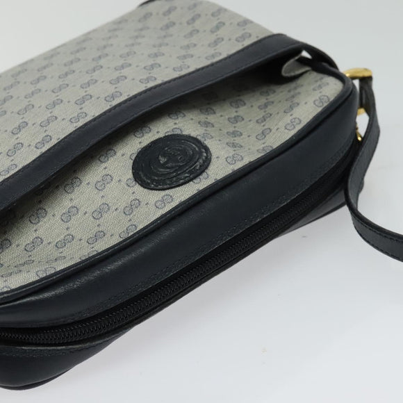 GUCCI Micro GG Supreme Shoulder Bag PVC Navy Gold 007 084 0092 Auth BA1057