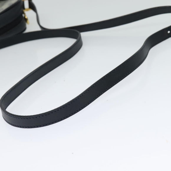 GUCCI Micro GG Supreme Shoulder Bag PVC Navy Gold 007 084 0092 Auth BA1057