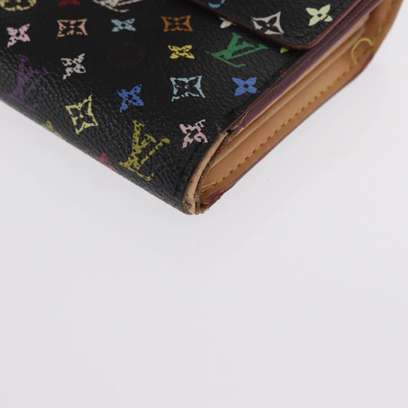 LOUIS VUITTON Multicolor Portefeuille Alexandra Wallet Black M60084 Auth BA10576