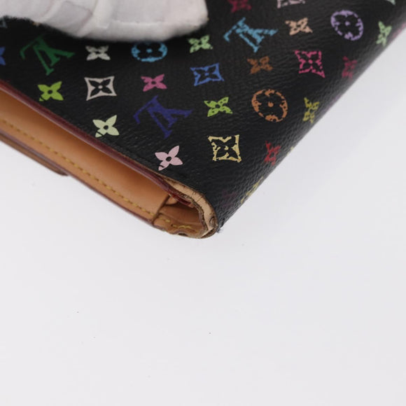 LOUIS VUITTON Multicolor Portefeuille Alexandra Wallet Black M60084 Auth BA10576