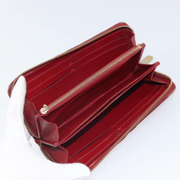 LOUIS VUITTON Vernis Zippy Wallet Wallet Pomme D'amour M91981 LV Auth BA10580