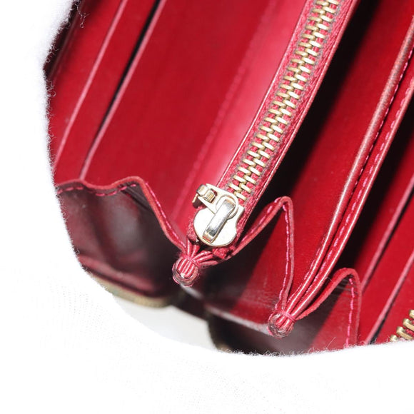LOUIS VUITTON Vernis Zippy Wallet Wallet Pomme D'amour M91981 LV Auth BA10580