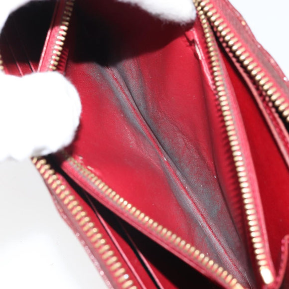 LOUIS VUITTON Vernis Zippy Wallet Wallet Pomme D'amour M91981 LV Auth BA10580