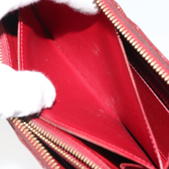 LOUIS VUITTON Vernis Zippy Wallet Wallet Pomme D'amour M91981 LV Auth BA10580