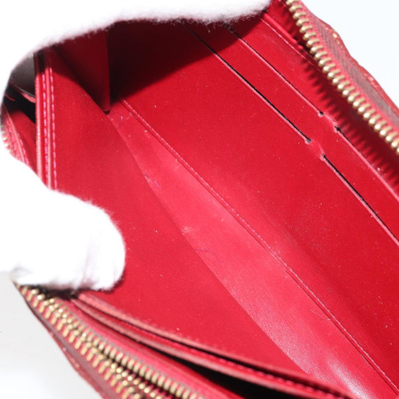 LOUIS VUITTON Vernis Zippy Wallet Wallet Pomme D'amour M91981 LV Auth BA10580