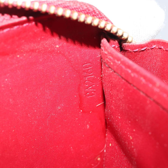 LOUIS VUITTON Vernis Zippy Wallet Wallet Pomme D'amour M91981 LV Auth BA10580
