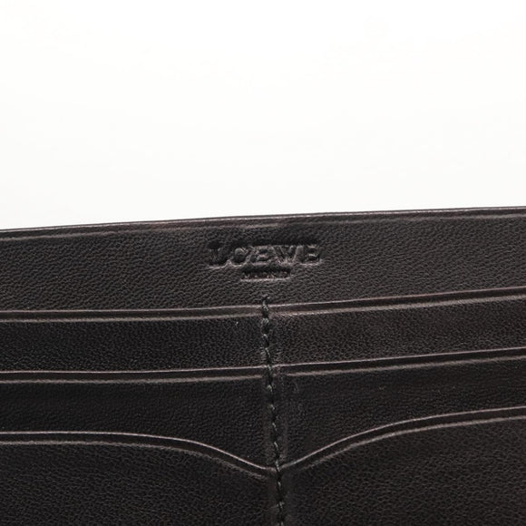 LOEWE Long Wallet Leather Black Auth BA10581