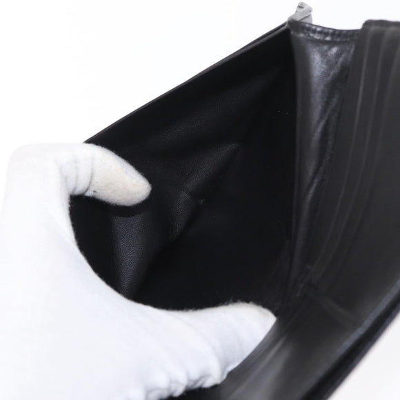 LOEWE Long Wallet Leather Black Auth BA10581