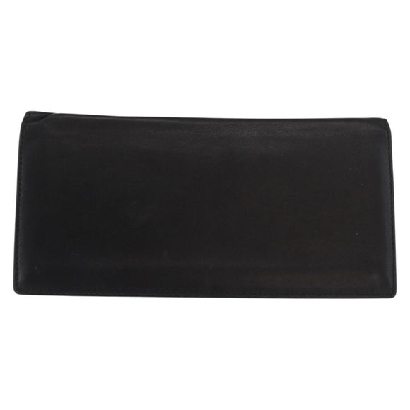LOEWE Long Wallet Leather Black Auth BA10581