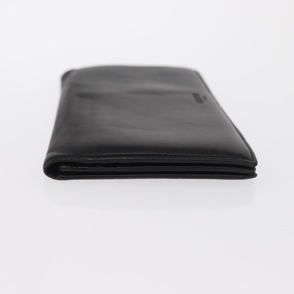 LOEWE Long Wallet Leather Black Auth BA10581