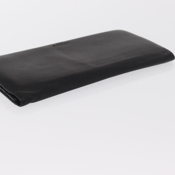 LOEWE Long Wallet Leather Black Auth BA10581