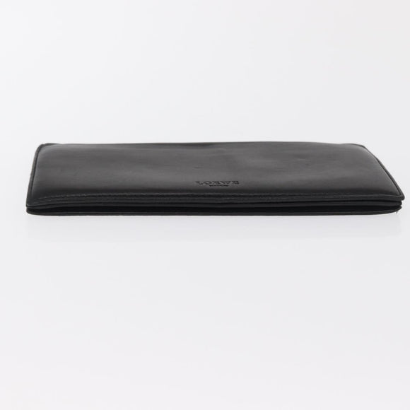 LOEWE Long Wallet Leather Black Auth BA10581