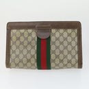 GUCCI GG Supreme Web Sherry Line Umhängetasche PVC 5er Set Beige Rot Auth BA10584-13