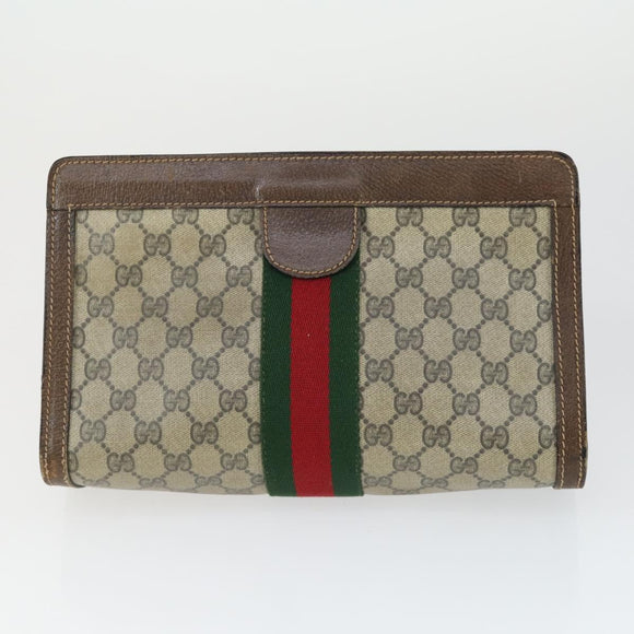 GUCCI GG Supreme Web Sherry Line Umhängetasche PVC 5er Set Beige Rot Auth BA10584