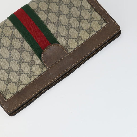 GUCCI GG Supreme Web Sherry Line Umhängetasche PVC 5er Set Beige Rot Auth BA10584