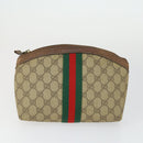 GUCCI GG Supreme Web Sherry Line Umhängetasche PVC 5er Set Beige Rot Auth BA10584-7
