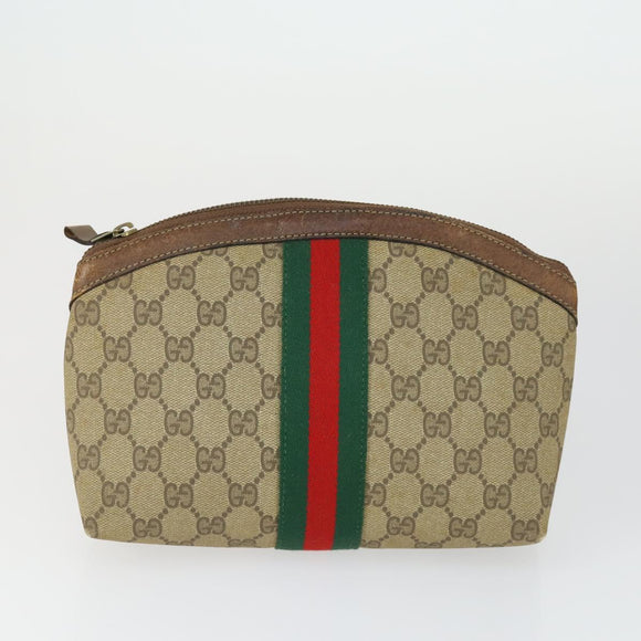 GUCCI GG Supreme Web Sherry Line Umhängetasche PVC 5er Set Beige Rot Auth BA10584