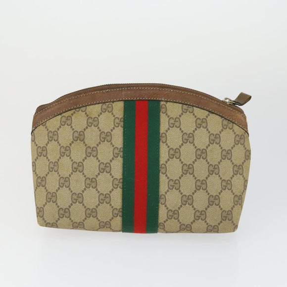 GUCCI GG Supreme Web Sherry Line Umhängetasche PVC 5er Set Beige Rot Auth BA10584