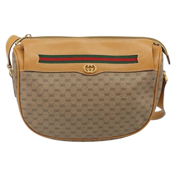 GUCCI Micro GG Supreme Web Sherry Line Bag PVC Beige 001 115 0918 Auth BA10601