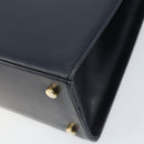Salvatore Ferragamo Vara Ribbon Shoulder Bag Leather Navy Gold Auth BA10602-12