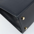 Salvatore Ferragamo Vara Ribbon Shoulder Bag Leather Navy Gold Auth BA10602-13