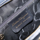 Salvatore Ferragamo Vara Ribbon Shoulder Bag Leather Navy Gold Auth BA10602-16