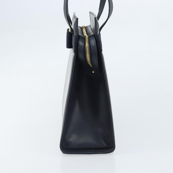 Salvatore Ferragamo Vara Ribbon Shoulder Bag Leather Navy Gold Auth BA10602