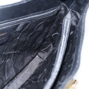 Salvatore Ferragamo Gancini Shoulder Bag Leather Black Gold Auth BA10603-16