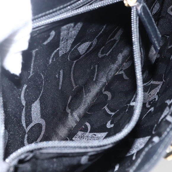 Salvatore Ferragamo Gancini Shoulder Bag Leather Black Gold Auth BA10603