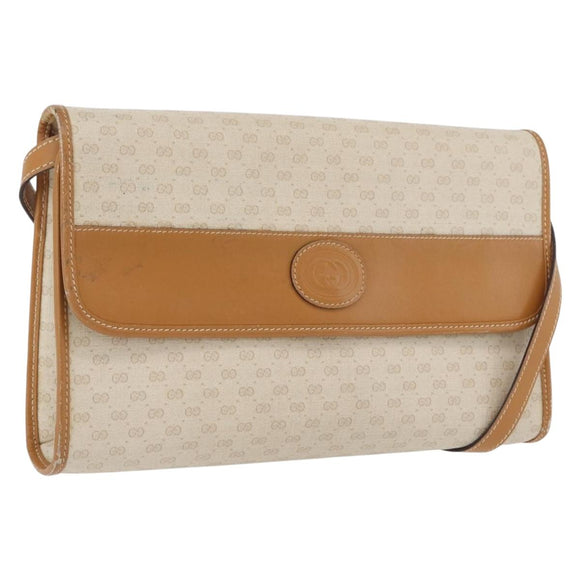 GUCCI Micro GG Supreme Shoulder Bag PVC Ivory Gold 004 14 0264 Auth BA10604