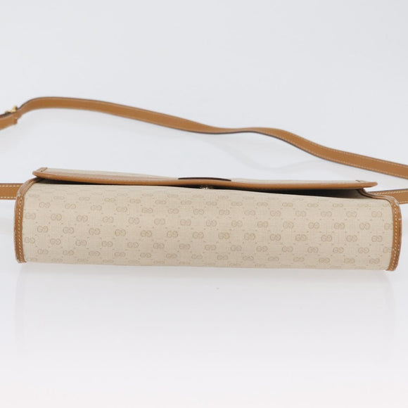 GUCCI Micro GG Supreme Shoulder Bag PVC Ivory Gold 004 14 0264 Auth BA10604