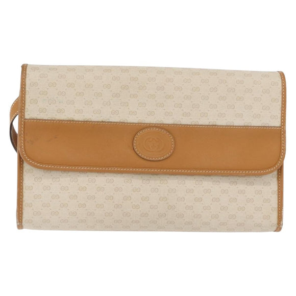 GUCCI Micro GG Supreme Shoulder Bag PVC Ivory Gold 004 14 0264 Auth BA10604