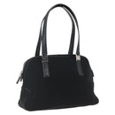 Salvatore Ferragamo Handtas Nylon Zwart Zilver Auth BA10606-1