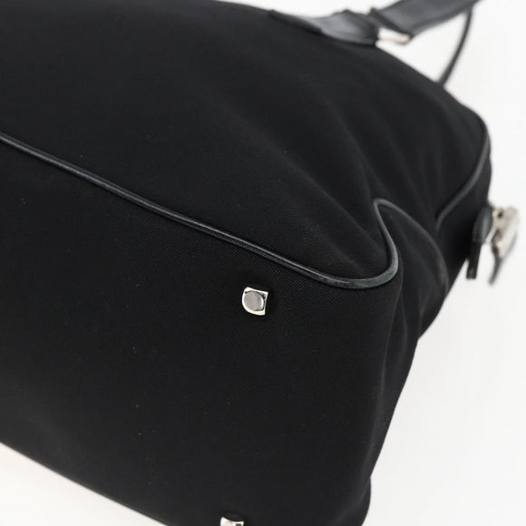 Salvatore Ferragamo Handtas Nylon Zwart Zilver Auth BA10606