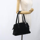 Salvatore Ferragamo Handtas Nylon Zwart Zilver Auth BA10606-21