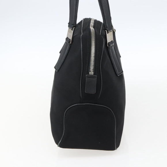 Salvatore Ferragamo Handtas Nylon Zwart Zilver Auth BA10606