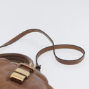 Chloe Victoria Hand Bag Leather 2way Brown Gold Auth BA10608-14