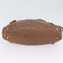 Chloe Victoria Hand Bag Leather 2way Brown Gold Auth BA10608-5