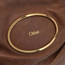 Chloe Victoria Hand Bag Leather 2way Brown Gold Auth BA10608-18