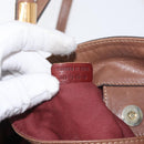 Chloe Victoria Hand Bag Leather 2way Brown Gold Auth BA10608-12