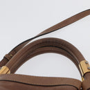 Chloe Victoria Hand Bag Leather 2way Brown Gold Auth BA10608-8